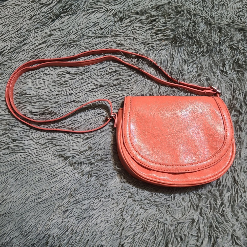 BCBGeneration Crossbody Bag Purse Womens Small Coral Flap Adjustable Strap